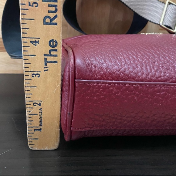 FURLA Avril BAPWAVR Burgundy Wine Pebbled Leather Guitar Strap Crossbody Bag - Picture 8 of 16